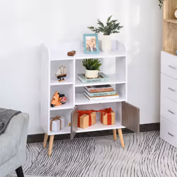 HOMCOM Multi-Shelf Bookcase Freestanding Storage Cabinet Shelves Wood