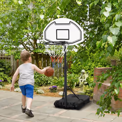 HOMCOM Basketball Stand and 94-123cm Height Adjustable Hoo For Pool Side