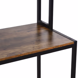 HOMCOM Industrial L-Shaped Work Desk & Storage Shelf Steel Frame Adjustable Feet - Additional view 7