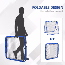 HOMCOM Rebounder Net Football Target Goal with Adjustable Angles, Blue - Additional view 7