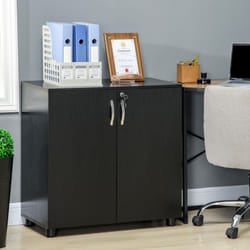 Vinsetto 2-Tier Locking Filing Cabinet Office Storage Cabinet, Black