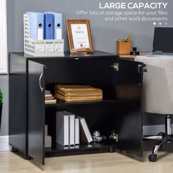 Vinsetto 2-Tier Locking Filing Cabinet Office Storage Cabinet, Black