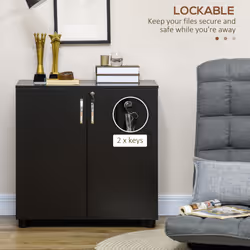 Vinsetto 2-Tier Locking Filing Cabinet Office Storage Cabinet, Black - Additional view 4