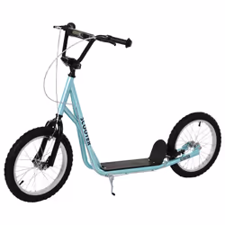 HOMCOM 90-96cm Kids Kick Scooter w/ Adjustable Handlebar Inflatable Wheels Blue