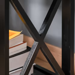 HOMCOM 55cm End Side Table w/ Drawer Shelf Home Storage Furniture Black - Additional view 6