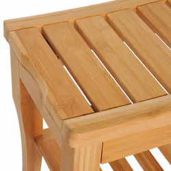 HOMCOM 45cm 2-Tier Slatted Shower Bench Storage Seat w/ 4 Legs Safe - Additional view 6
