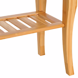 HOMCOM 45cm 2-Tier Slatted Shower Bench Storage Seat w/ 4 Legs Safe - Additional view 7