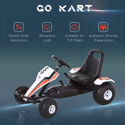HOMCOM Child's Racing-Style Pedal Go Kart w/ Brake Gears Steering Wheel Seat
