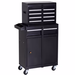 DURHAND 2 in 1 Metal Tool Cabinet Storage Box Cabinet 5 Drawers Pegboard Chest - Additional view 8