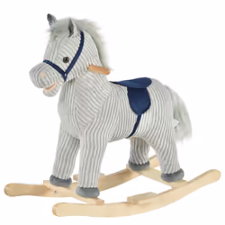 HOMCOM Children's Rocking Horse Ride-On Sound Wood Base Handlebars 36-72 Months