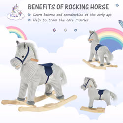 HOMCOM Children's Rocking Horse Ride-On Sound Wood Base Handlebars 36-72 Months - Additional view 5