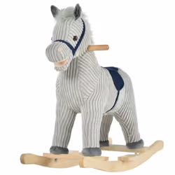 HOMCOM Children's Rocking Horse Ride-On Sound Wood Base Handlebars 36-72 Months - Additional view 7