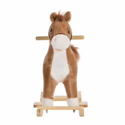 HOMCOM Kids Plush Rocking Horse w/ Moving Mouth Tail Sounds 18-36 Months Brown - Additional view 6