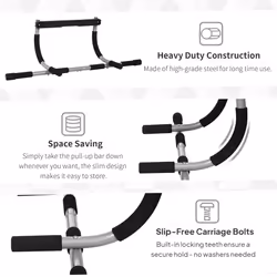 HOMCOM Indoor Fitness Door Horizontal Bar Pull-ups Home Gym Upper Body Workout - Additional view 8