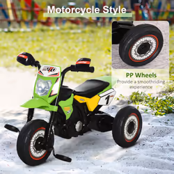 HOMCOM Toddler Pedal Tricycle Ride-On Learning Music Lights 18-36 Months Green