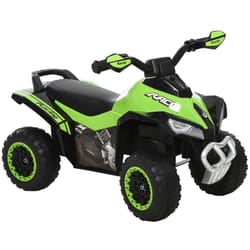 HOMCOM No Power Quad Toddler Ride on Car Foot-to-Floor Sliding Green