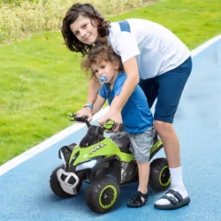 HOMCOM No Power Quad Toddler Ride on Car Foot-to-Floor Sliding Green
