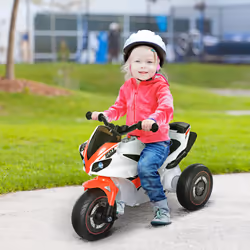 HOMCOM Kids Ride-On Police Bike 3-Wheel Vehicle w/ Music Lights 18-36 Mths