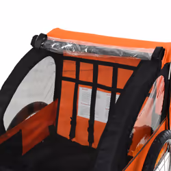 HOMCOM 18m+ 2-Seat Child Bike Trailer for Kid w/ Steel Frame Seat Belt Orange - Additional view 8