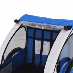 HOMCOM 18m+ 2-Seat Child Bike Trailer for Kid w/ Steel Frame Seat Belt Blue - Additional view 7