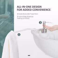 Outsunny 24L Portable Portable Hand wash Sink Hand Washing Basin Water Tank HDPE