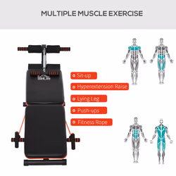 HOMCOM Foldable Sit-Up Bench - Black | Workout Bench