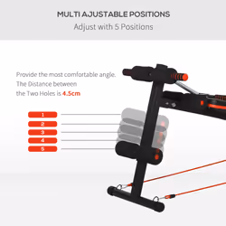 HOMCOM Foldable Sit-Up Bench - Black | Workout Bench - Additional view 4