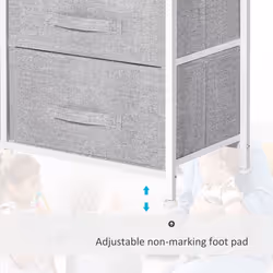 HOMCOM 5 Drawer Linen Basket Storage Unit Home Organisation w/ Shelf Handles - Additional view 4