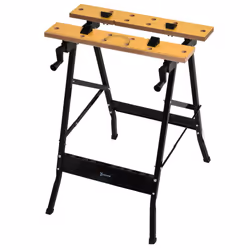 DURHAND 4-in-1 Work Bench Adjustable Saw Horse Clamp Table Foldable Black - Additional view 8