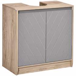 HOMCOM 60x60cm Under-Sink Storage Cabinet w/ Adjustable Shelf 2 Doors Cabinet - Additional view 6