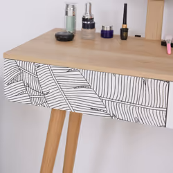 HOMCOM Wooden Compact Dressing Table w/ Drawer Mirror 4 Legs Table Top Bedroom - Additional view 8