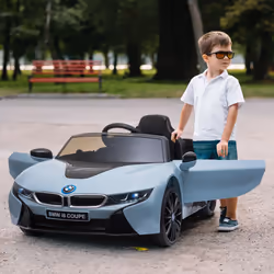 HOMCOM Licensed BMW I8 Coupe Kids Ride-On Car 6V w/ Remote Lights Horn Music