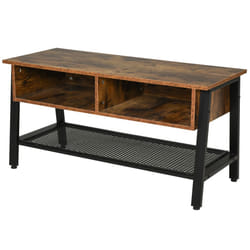 HOMCOM 45'' TV Media Stand Storage 3 Shelves Cable Holes Metal Frame