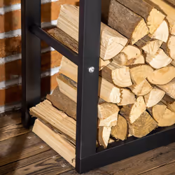 HOMCOM 100cm Metal Firewood Log Holder Rack Elevated Design, Base Side Rails - Additional view 5