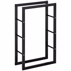 HOMCOM 100cm Metal Firewood Log Holder Rack Elevated Design, Base Side Rails - Additional view 8