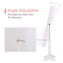HOMCOM Lockable Jewellery Storage Mirror Armoire Freestanding Adjustable White - Additional view 6