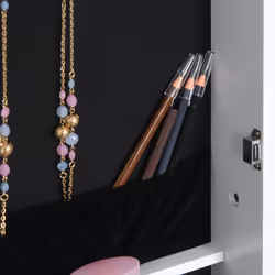 HOMCOM Lockable Jewellery Storage Mirror Armoire Freestanding Adjustable White - Additional view 7