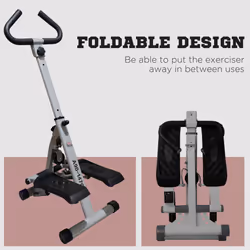 HOMCOM Foldable Stepper Adjustable Step Machine w/ Handlebar LCD Display, Grey - Additional view 11