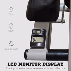 HOMCOM Foldable Stepper Adjustable Step Machine w/ Handlebar LCD Display, Grey - Additional view 4