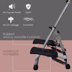 HOMCOM Foldable Stepper Adjustable Step Machine w/ Handlebar LCD Display, Grey - Additional view 5