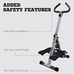 HOMCOM Foldable Stepper Adjustable Step Machine w/ Handlebar LCD Display, Grey - Additional view 6