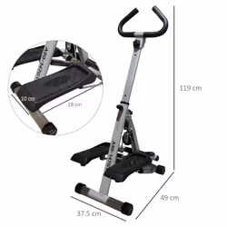 HOMCOM Foldable Stepper Adjustable Step Machine w/ Handlebar LCD Display, Grey - Additional view 8