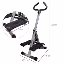 HOMCOM Foldable Stepper Adjustable Step Machine w/ Handlebar LCD Display, Grey - Additional view 9