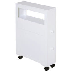 HOMCOM 72x16cm Narrow Bathroom Storage Unit 2 Drawers Open Top