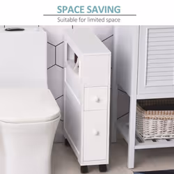 HOMCOM 72x16cm Narrow Bathroom Storage Unit 2 Drawers Open Top - Additional view 4