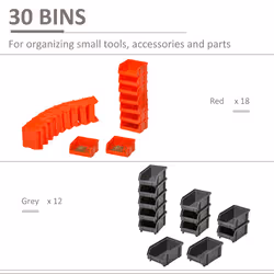 DURHAND 30 Cubbie On-Wall Storage Board Tool Screw Organiser Garage w/ Screw Kit - Additional view 4