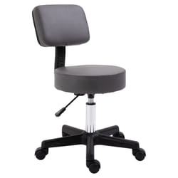 HOMCOM Beautician's Adjustable Grey PU Leather Swivel Salon Chair
