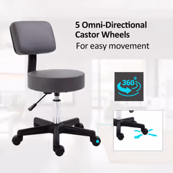 HOMCOM Beautician's Adjustable Grey PU Leather Swivel Salon Chair - Additional view 5