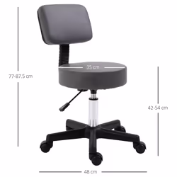 HOMCOM Beautician's Adjustable Grey PU Leather Swivel Salon Chair - Additional view 8