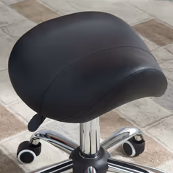 HOMCOM PU Leather Saddle Stool w/ Moulded Padded Seat Adjustable Height Black - Additional view 6